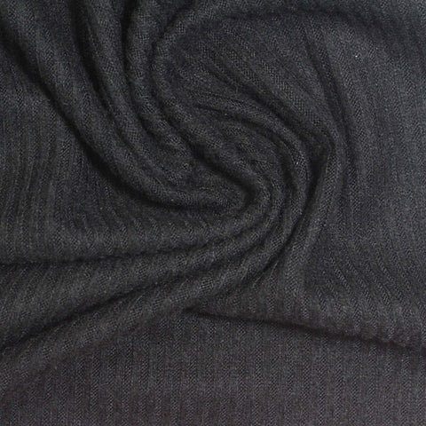 Viscose Polyester Stretch Rib Knit Fabric, 180 gsm, 155 cm — Grey