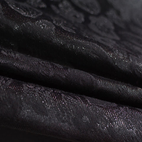 Black Tone-on-Tone Animal Print Jacquard, Cotton-Poly