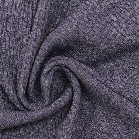 Heathered Purple Marl Rib Knit, Polyester