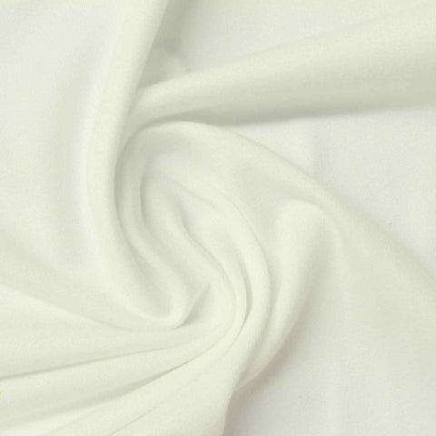 Brushed Polyester Stretch Milk Silk Knit Fabric, 180 gsm, 170 cm — White