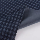 Dark Blue Tone-on-Tone Diamond Interlock Knit, Polyester — photo 2
