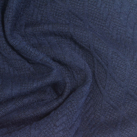 Navy Tone-on-Tone Chevron Interlock Knit, Polyester
