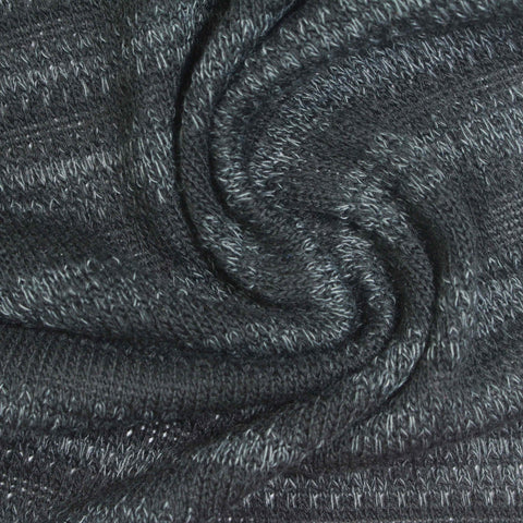 Light Grey Horizontal-Stripe Jersey Knit, Polyester, 260 gsm