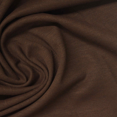 Tencel Lyocell Polyester Stretch Interlock Knit Fabric, 220 gsm, 160 cm — Brown