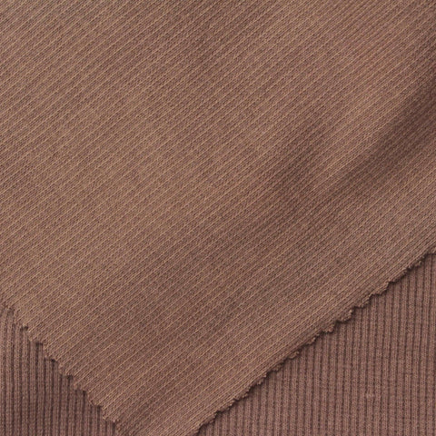Brown Ribbed Rib Knit, Cotton