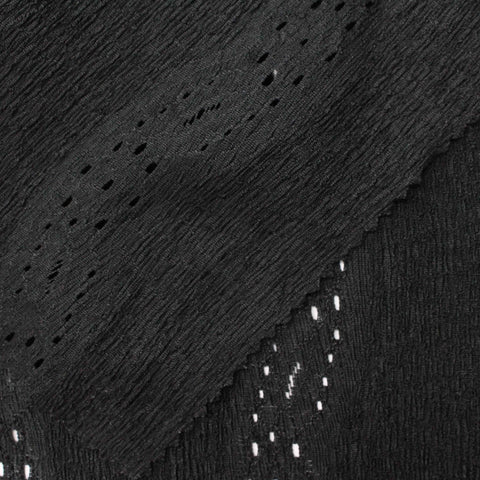 Black Wavy-Line Crepe, Polyester