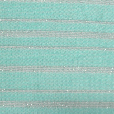 Aqua Glitter-Stripe Jersey Knit, Polyester