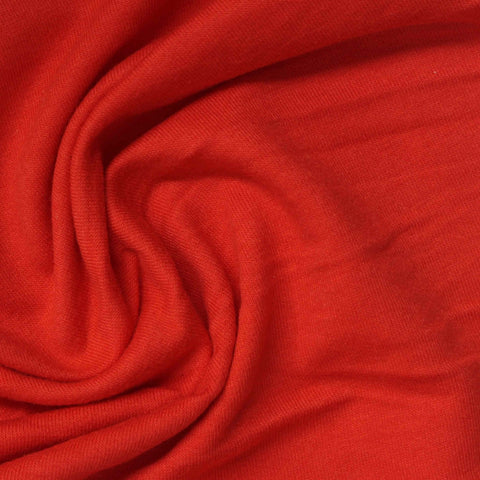 Cotton Polyester Stretch French Terry Fabric, 230 gsm, 165 cm — Red