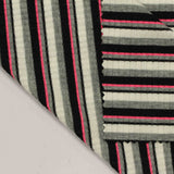 Black Horizontal-Stripe Rib Knit, Poly-Viscose — photo 2
