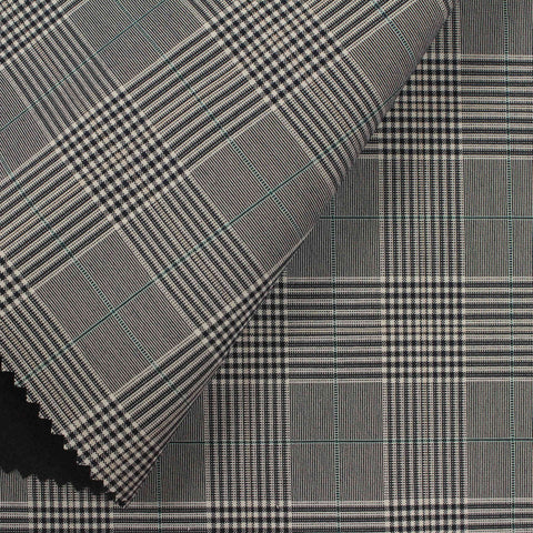Black Plaid Knit, Polyester, 315 gsm