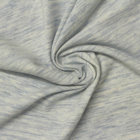Light Blue Marl Jersey Knit, Cotton-Poly, 190 gsm
