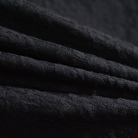 Black Tone-on-Tone Jacquard, Poly-Cotton, 274 gsm