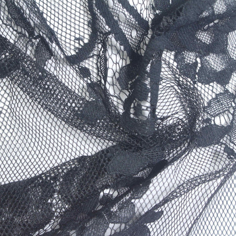 Black Floral Lace, Nylon-Cotton