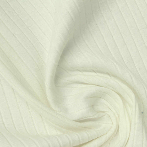 Cotton Stretch Rib Knit Fabric, 230 gsm, 140 cm — Beige