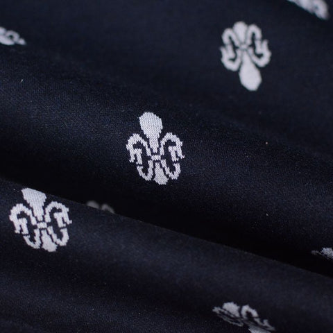 Jacquard Polyester Viscose Knit Fabric, 150 cm — Navy, ref EF-5652