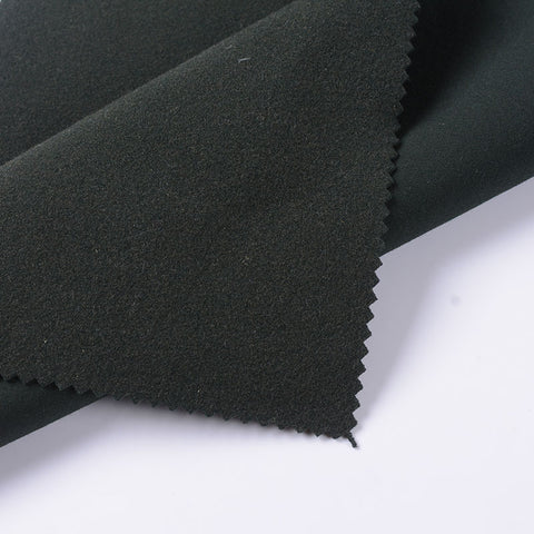 Brushed Viscose Nylon Stretch Ponte Knit Fabric, 515 gsm, 160 cm — Black