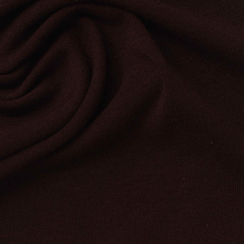 Polyester Cotton Stretch Rib Knit Fabric, 290 gsm, 165 cm — Brown