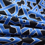 Blue Geometric Linen-Look, Polyester — photo 2
