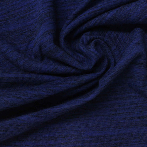Blue Marl Jersey Knit, Cotton-Poly, 200 gsm