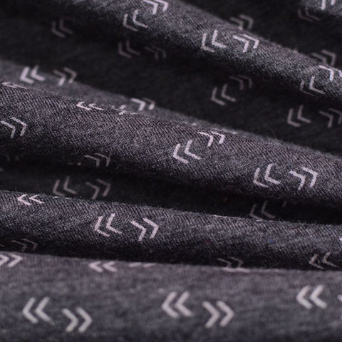 Light Grey Geometric-Chevron Scuba Knit, Poly-Cotton