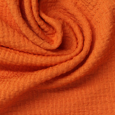 Jacquard Polyester Stretch Knit Fabric, 290 gsm, 160 cm — Orange, ref EF-247900