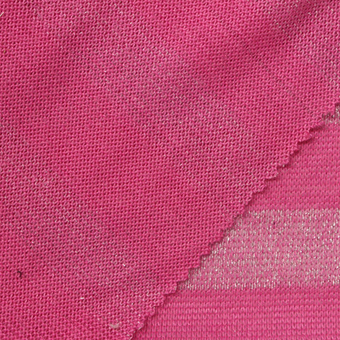 Pink Horizontal-Stripe Chunky Knit, Polyester, 200 gsm