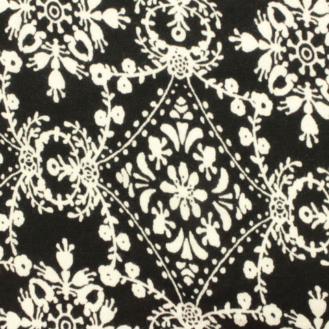 Printed 100% Viscose Knit Fabric, 150 gsm, 180 cm — Black
