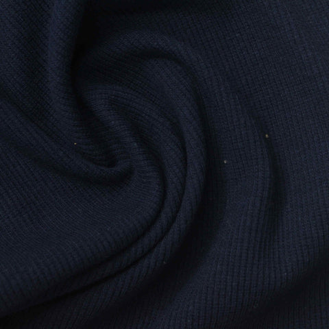 Dark Navy Rib Knit, Cotton