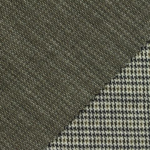 Black Fine-Houndstooth Interlock Knit, Polyester