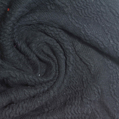 Jacquard Cotton Polyester Stretch Jersey Knit Fabric, 195 gsm, 155 cm — Navy