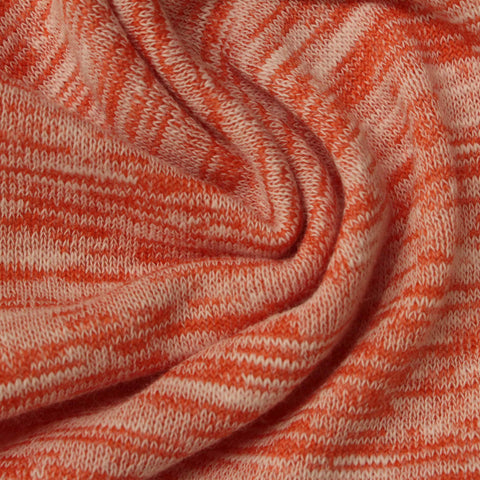 Orange Marl French Terry, Cotton-Poly