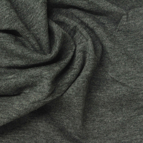 Dark Grey Marl Jersey Knit, Cotton, 160 gsm, 88 cm