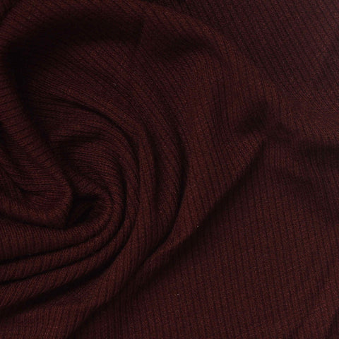 Polyester Viscose Stretch Rib Knit Fabric, 220 gsm, 140 cm — Red