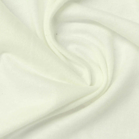 Brushed 100% Cotton Jersey Knit Fabric, 185 gsm, 160 cm — White
