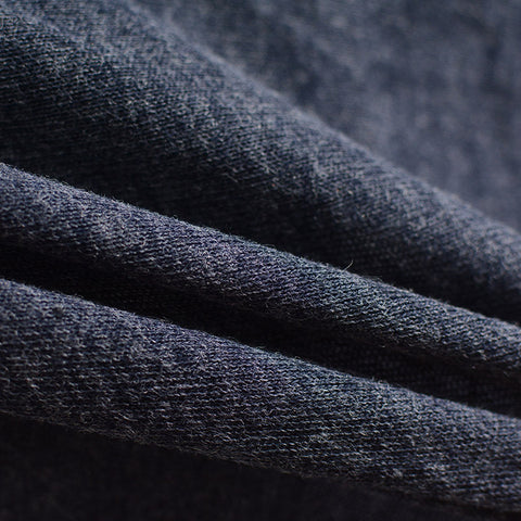Dark Blue Heathered-Marl Jersey Knit, Poly-Viscose
