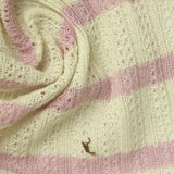 Cream Horizontal-Stripe Rib Knit, Polyester — photo 2