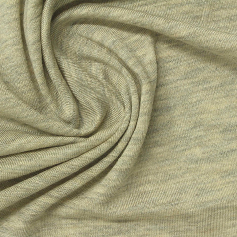 Light Green Heather Jersey Knit, Tencel Lyocell-Wool, 140 gsm
