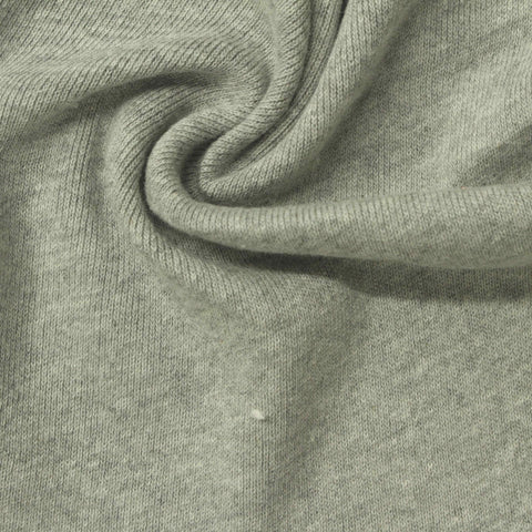 Heathered Grey Marl Rib Knit, Cotton-Poly, 270 gsm