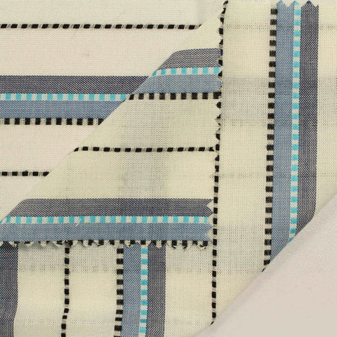 White Horizontal-Stripe Woven, Viscose