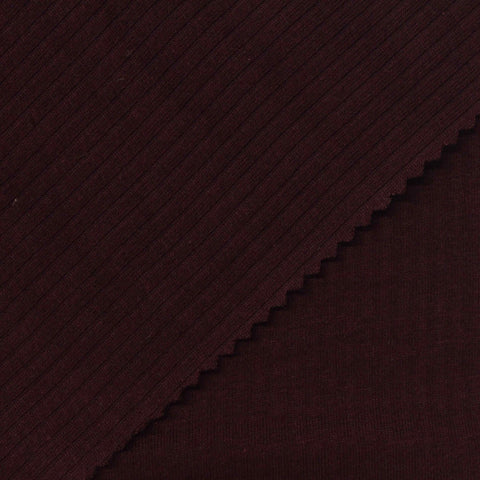 Cotton Modal Stretch Rib Knit Fabric, 202 gsm, 146 cm — Brown