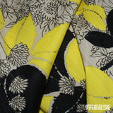 Yellow Floral Jacquard, Cotton — photo 2