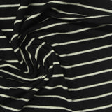 Black Horizontal-Stripe Jersey Knit, Viscose — photo 2