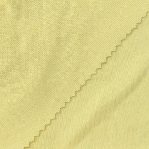 Light Yellow Rib Knit, Cotton-Poly