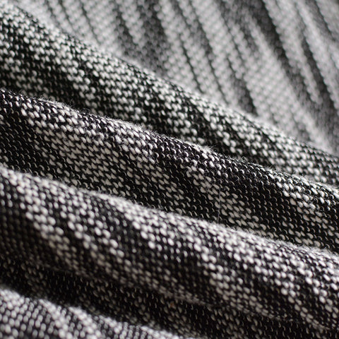 Jacquard Slub Polyester Cotton Stretch Chunky Knit Fabric, 188 gsm, 170 cm — Grey