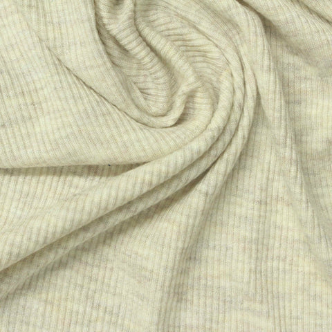Light Beige Marl Rib Knit, Viscose