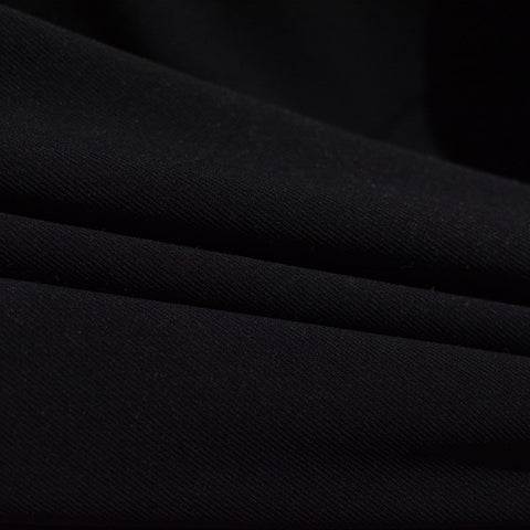 Polyester Stretch Woven Fabric, 200 gsm, 155 cm — Black
