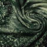 Dark Green Paisley Jersey Knit, Viscose — photo 2
