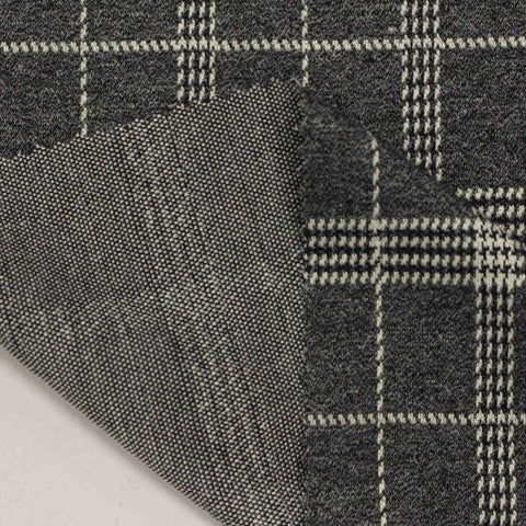 Grey Plaid Jacquard, Viscose-Poly