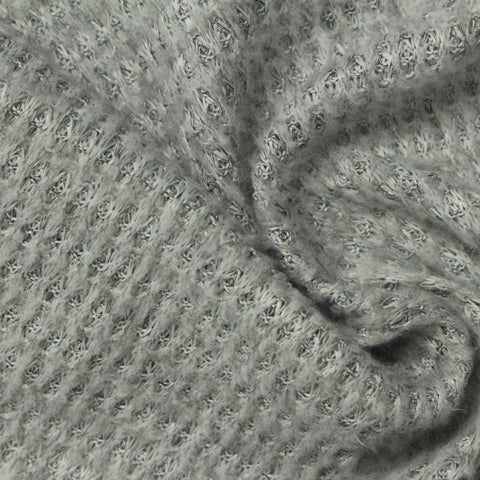 Dark Grey Marl Waffle Knit, Polyester, 188 gsm