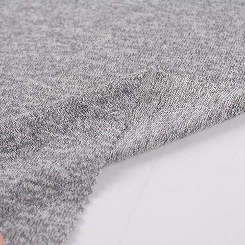 Grey Heathered-Marl Jersey Knit, Poly-Viscose, 187 gsm